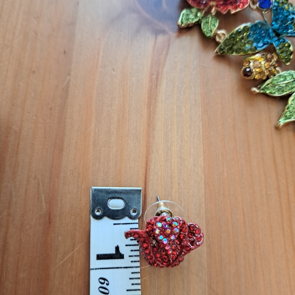 Colorful rose Rhinestone necklace set - Picture 8 of 8